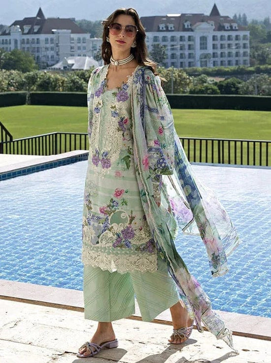 Elaf Embroidered Pista Luxury Lawn Dress