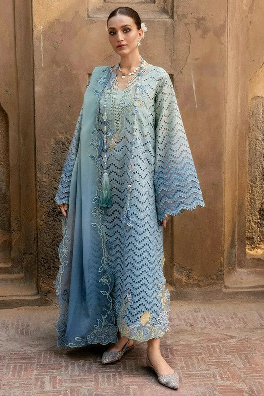 Crimson Embroidered Ferozi Chikankari Luxury Lawn Dress