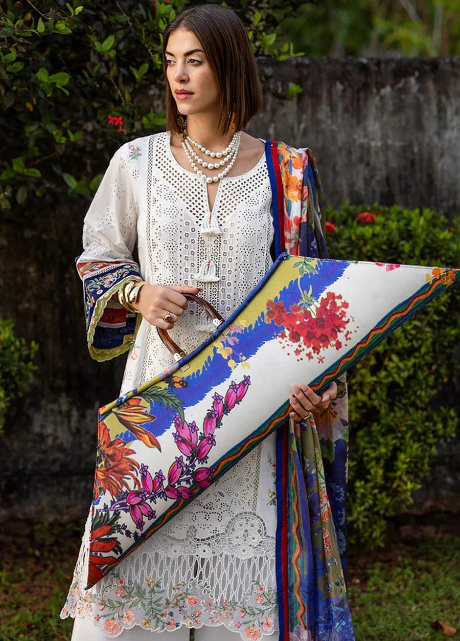 Esmel Embroidered Off White Chikankari Luxury Lawn Dress