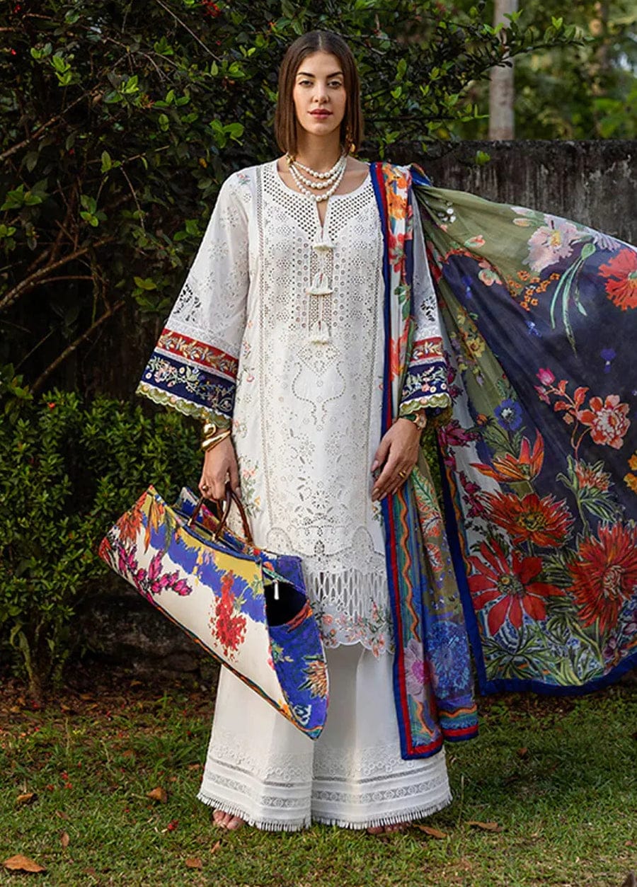 Esmel Embroidered Off White Chikankari Luxury Lawn Dress