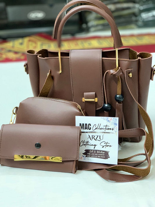 Set of 3 Bag Brown