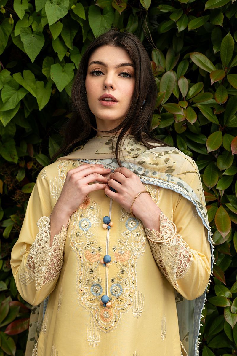 Mushq Yellow Luxury Lawn Dress