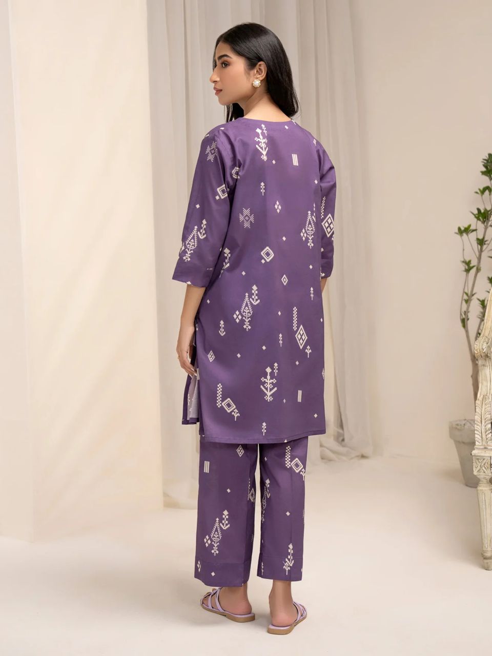 Limelight Purple Luxury 3 Pcs Printed Swiss Lawn Dress