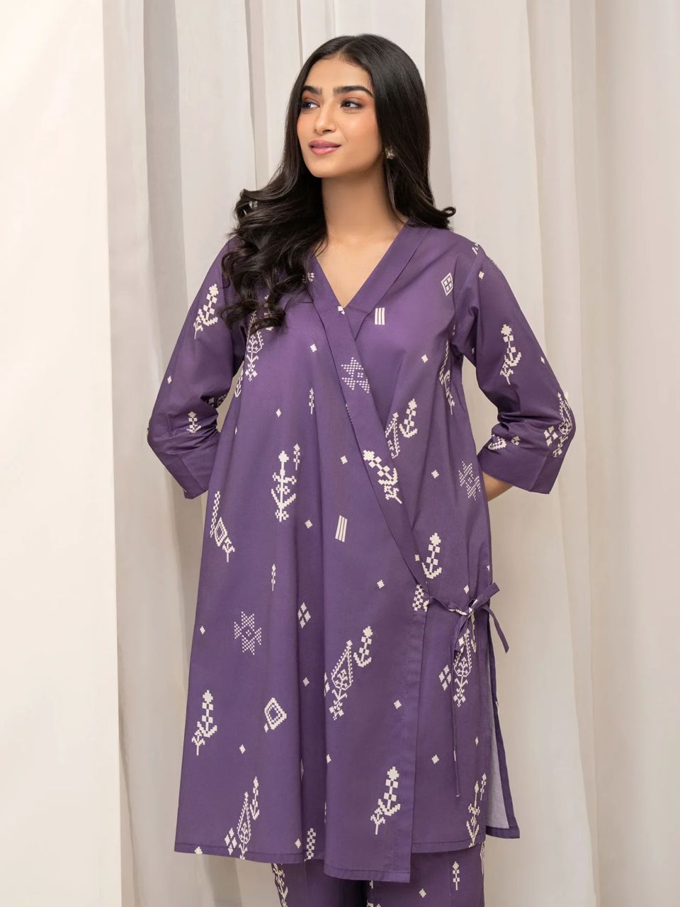 Limelight Purple Luxury 3 Pcs Printed Swiss Lawn Dress