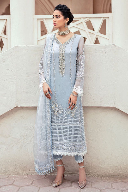 Mushq Sky Blue Luxury Organza Dress