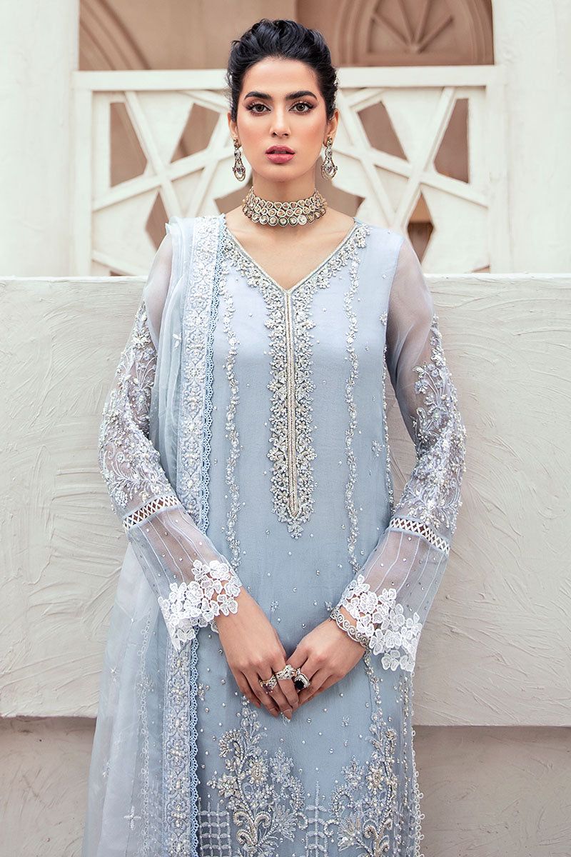 Mushq Sky Blue Luxury Organza Dress