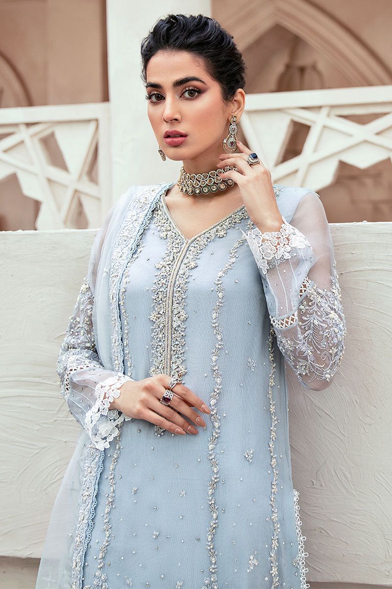 Mushq Sky Blue Luxury Organza Dress