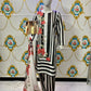 LSR Embroidered White b Black Lining Silk Dress