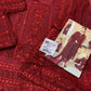 MSQ Embroidered Maroon Luxury Net Dress