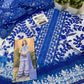 MB Embroidered Blue & white Luxury Lawn Dress