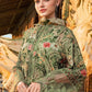 MP Embroidered Green Luxury Lawn Dress 025