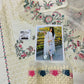 QLR Embroidered Off White Chikankari Luxury lawn Dress