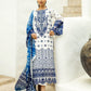 ZC Embroidered White & Blue Luxury Lawn Dress