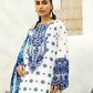 ZC Embroidered White & Blue Luxury Lawn Dress