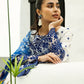 ZC Embroidered White & Blue Luxury Lawn Dress