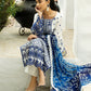 ZC Embroidered White & Blue Luxury Lawn Dress