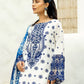 ZC Embroidered White & Blue Luxury Lawn Dress