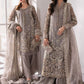 MB Embroidered Grey Luxury Chiffon Gharara