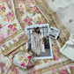 Designer White Organza & Silk Semi Stitched 4 Piece