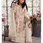 Designer White Organza & Silk Semi Stitched 4 Piece