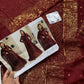 AZH Embroidered Maroon Luxury Chiffon Dress