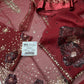 JZM Embroidered Maroon Luxury Chiffon Dress