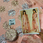 JZM Embridered Tea Pink Luxury Raw Silk Dress