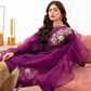 Vanya Embroidered Purple Luxury Raw Silk Dress