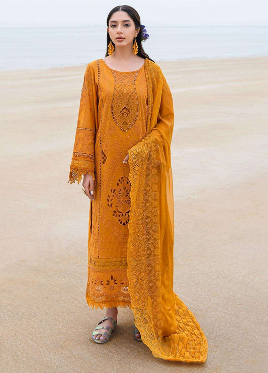 Nureh Mustard Luxury Lawn Collection Replica