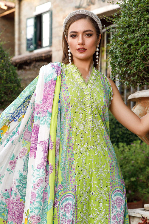 Maria B M Print Parrot Luxury Lawn Dress