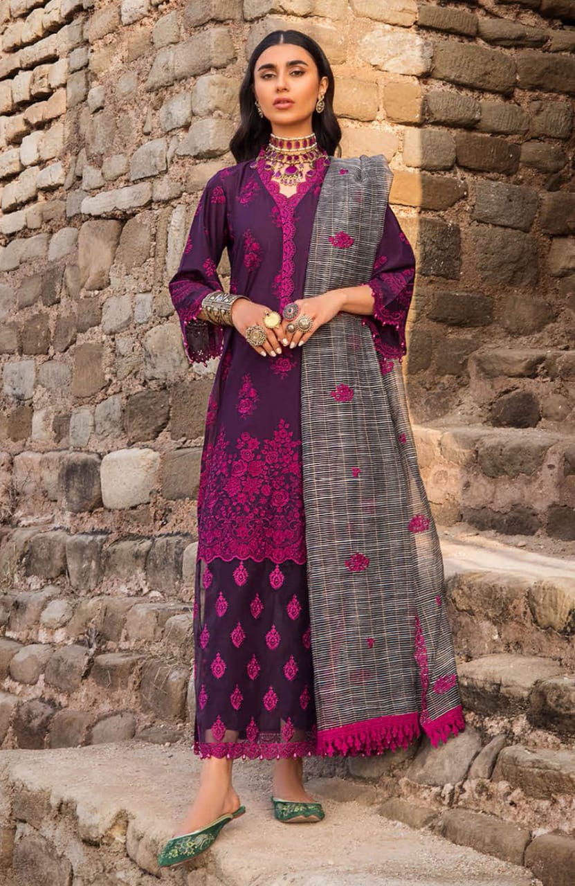 Zainab Chottani Purple Luxury Lawn Dress