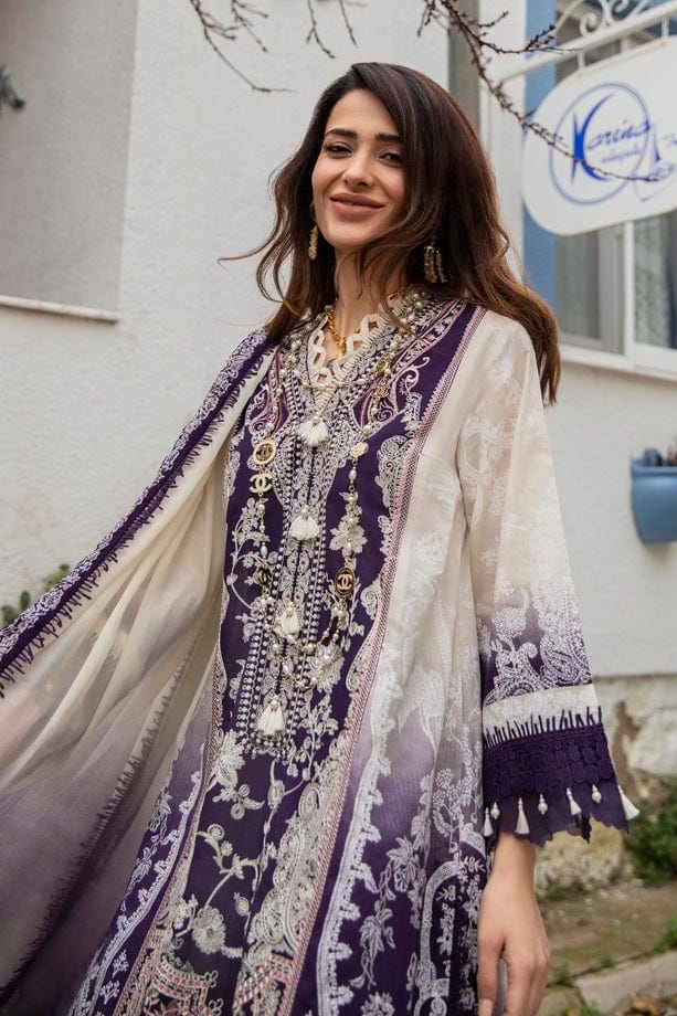 Muzlim Purple Luxury Lawn Dress