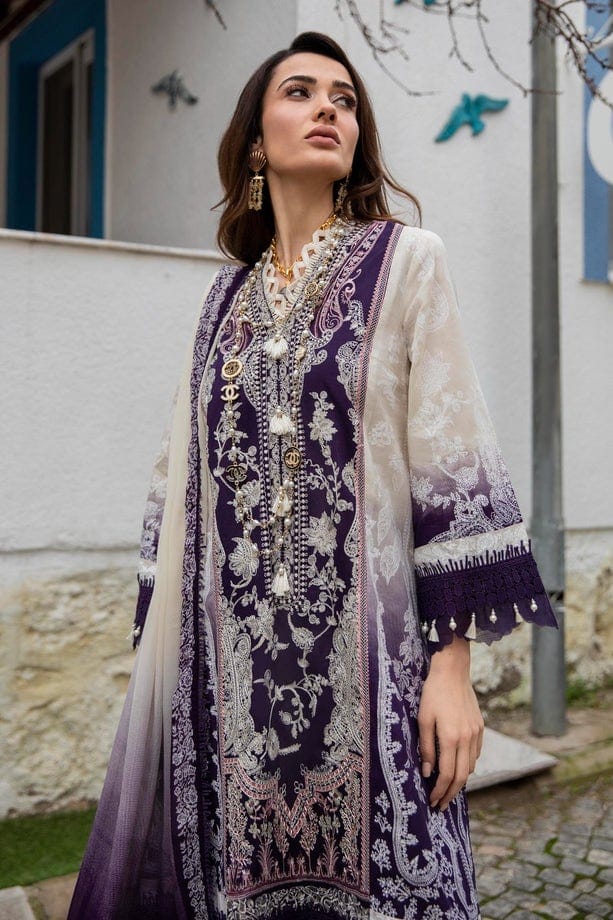 Muzlim Purple Luxury Lawn Dress