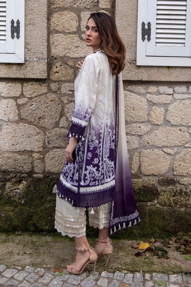 Muzlim Purple Luxury Lawn Dress