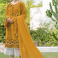 Zarqash Embroidered Luxury Lawn Chikankari Dress (Mustard)