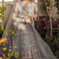 AFZ Embroidered Grey Luxury Organza Dress