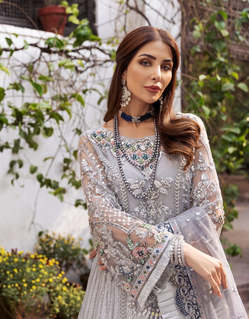 Emaan Adeel Silver Luxury Net Maxi