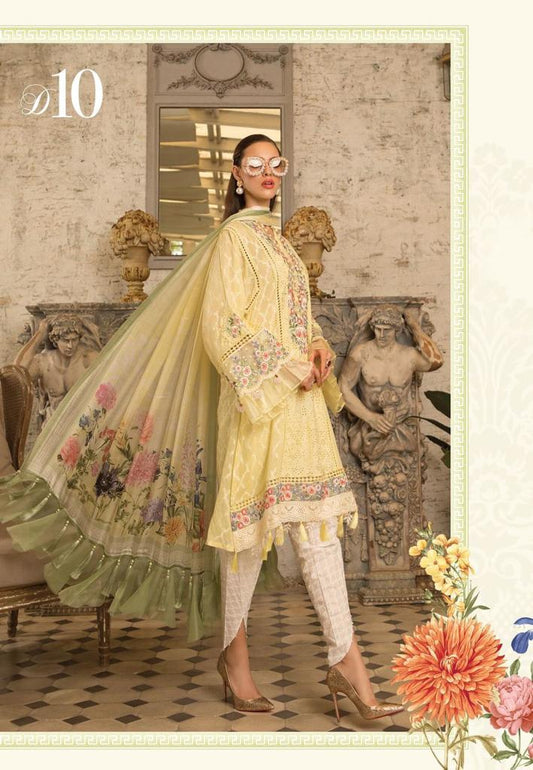 Maria B Yellow Luxury Lawn Dress