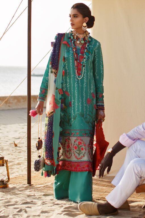 Elan Blue Luxury Lawn Dress